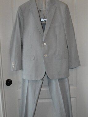 346 Brooks Brothers FitzGerald Men's 2 piece Suit Seersucker Striped 40S/W34